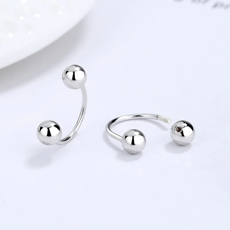 Aretes Doble Bolita con Rosca