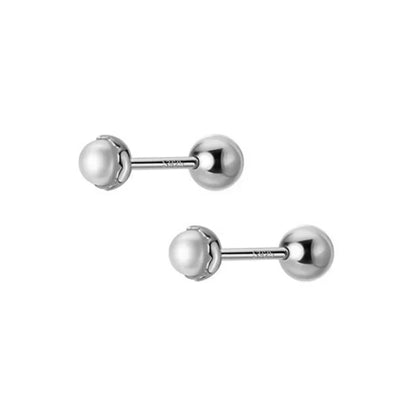 Aretes Perla de Agua Dulce con Rosca