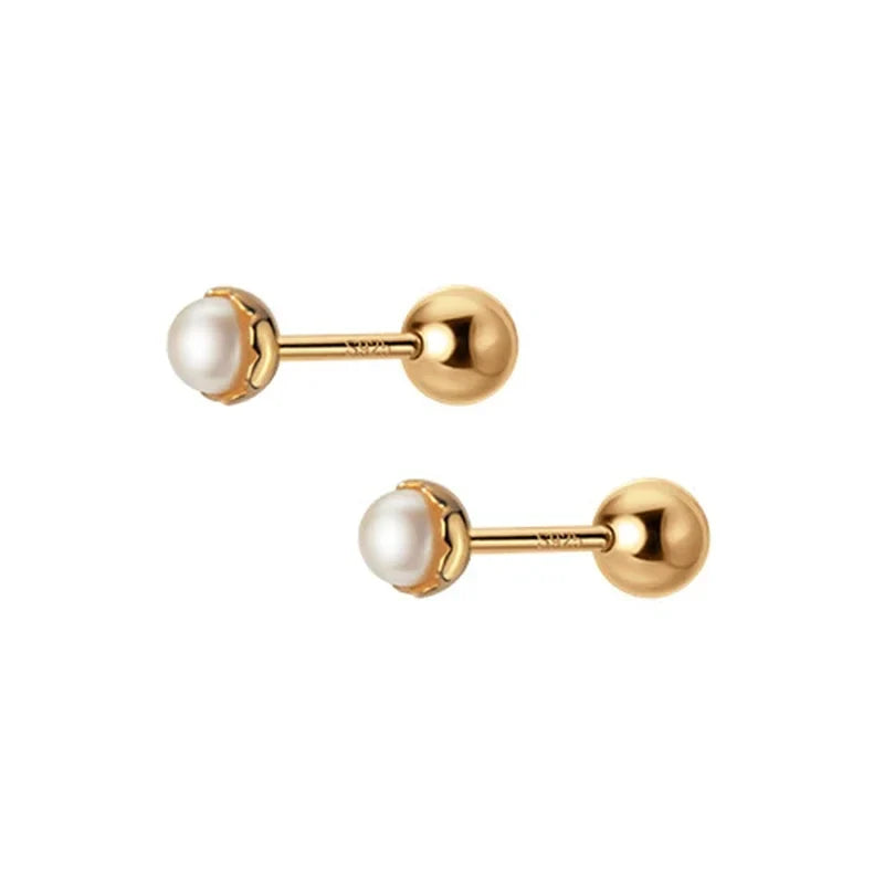 Aretes Perla de Agua Dulce con Rosca