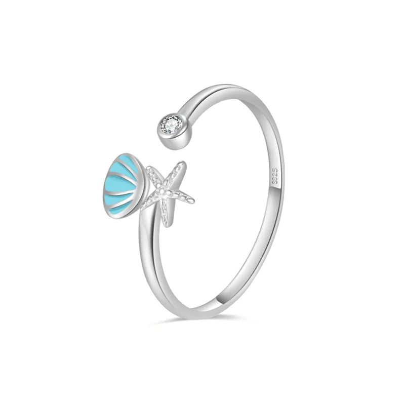 Anillo Concha de Mar Ajustable