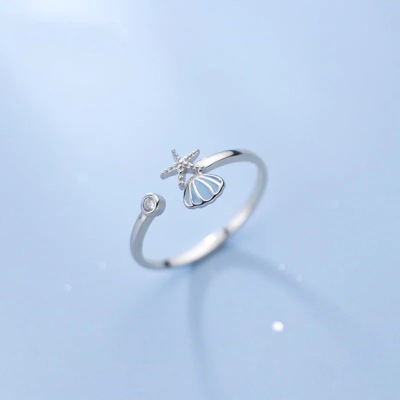 Anillo Concha de Mar Ajustable