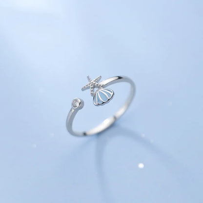 Anillo Concha de Mar Ajustable