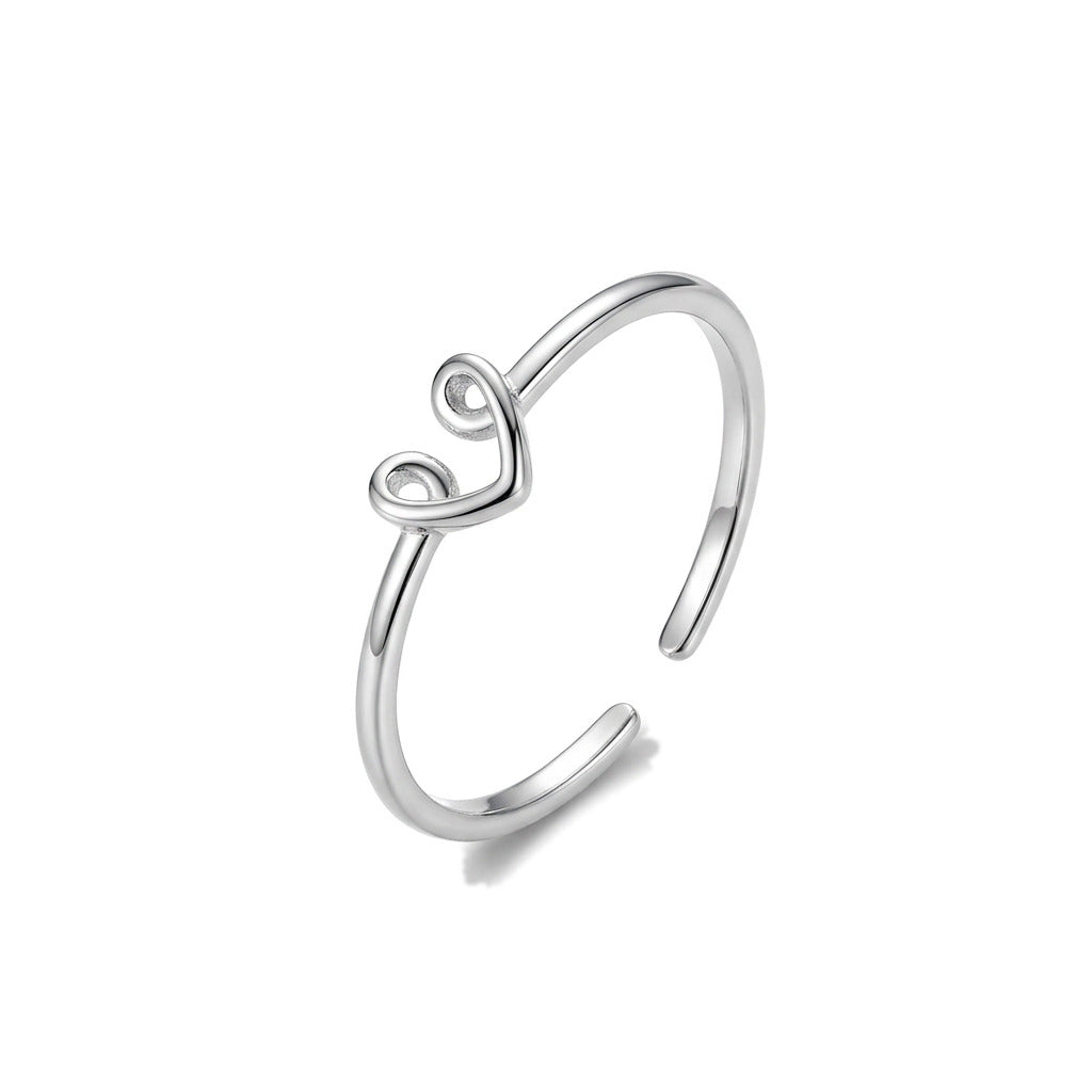 Anillo Abierto Corazón Calado