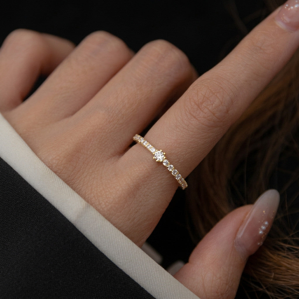 Anillo Abierto Geométrico Brillante