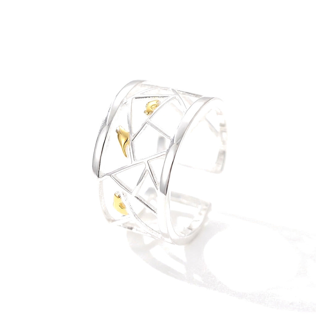 Anillo Abierto Pájaro y Nube