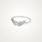 Anillo Alas de ángel plateado