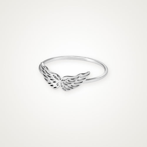 Anillo Alas de ángel plateado