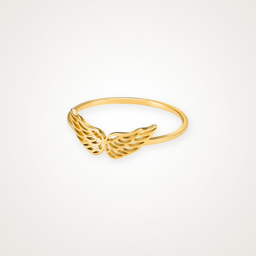 Anillo Alas de ángel dorado