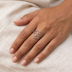 Anillo Alas de mariposa plateado puesto