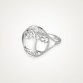Anillo Árbol con raíces plateado