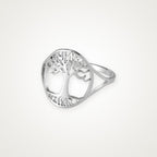 Anillo Árbol con raíces plateado