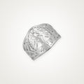 Anillo Árbol de la vida ancho plateado