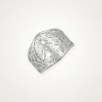 Anillo Árbol de la vida ancho plateado