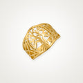 Anillo Árbol de la vida ancho dorado