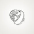 Anillo Árbol de la vida en medalla plateado