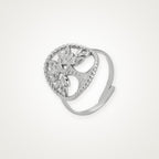 Anillo Árbol de la vida en medalla plateado