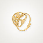 Anillo Árbol de la vida en medalla dorado