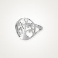 Anillo Árbol de la vida moderno plateado
