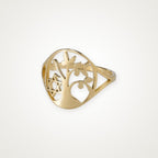 Anillo Árbol de la vida moderno dorado