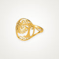 Anillo Árbol de remolinos dorado