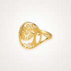 Anillo Árbol de remolinos dorado