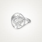 Anillo Árbol frondoso plateado