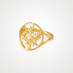 Anillo Árbol frondoso dorado