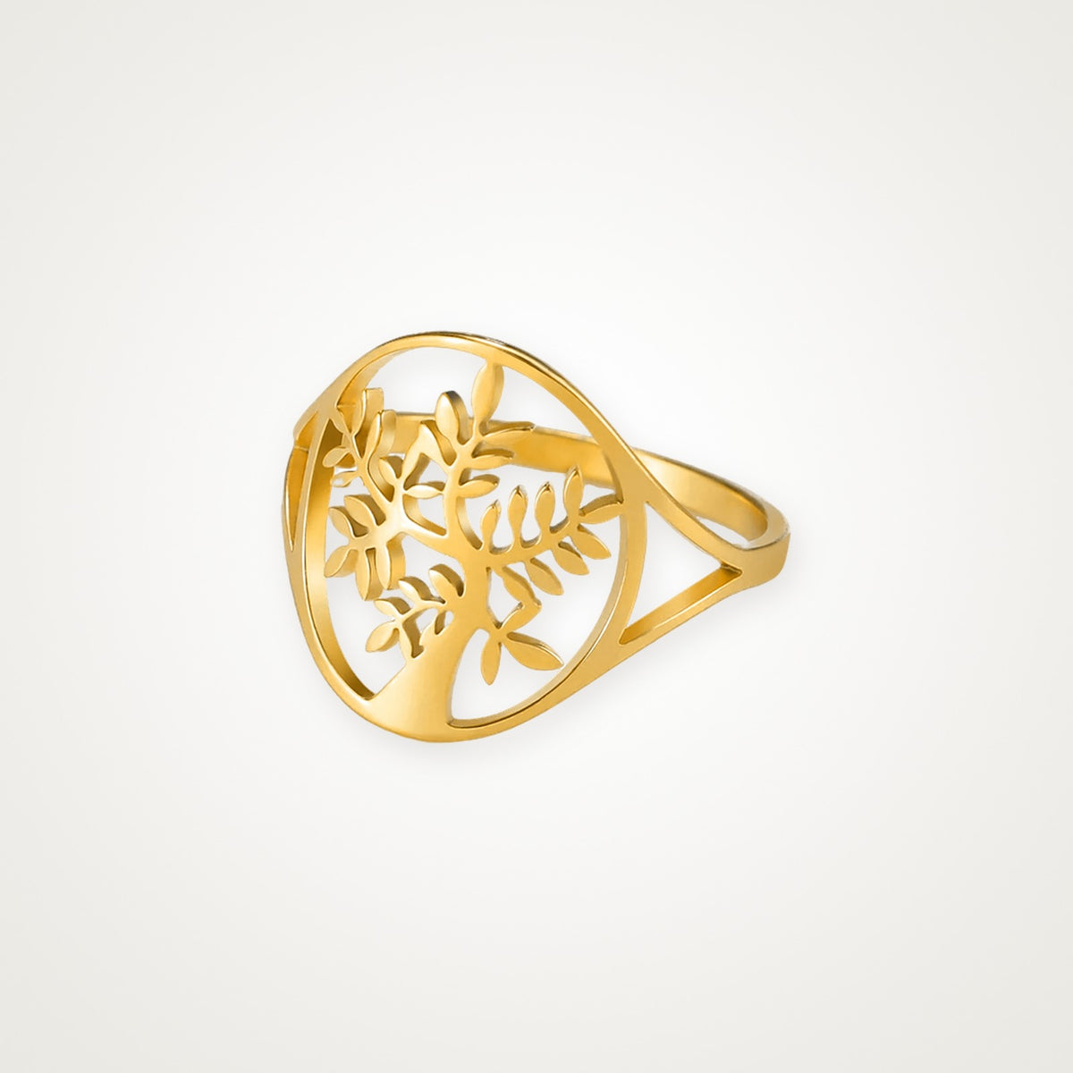 Anillo Árbol frondoso dorado