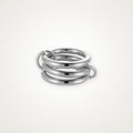 Anillo Aros entrelazados plateado