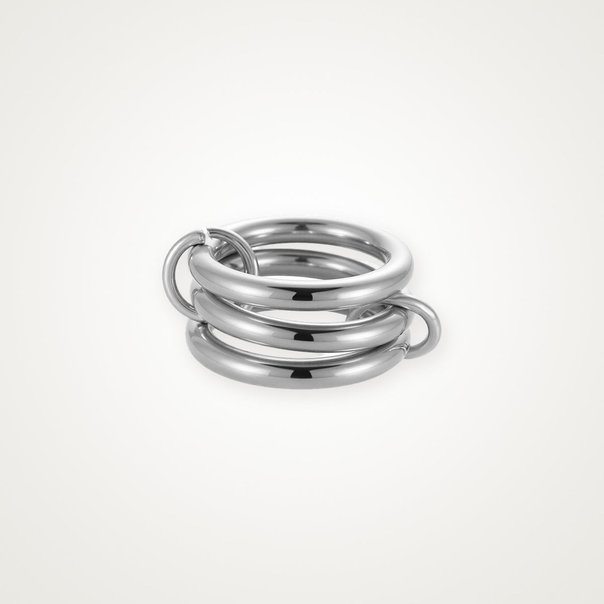 Anillo Aros entrelazados plateado