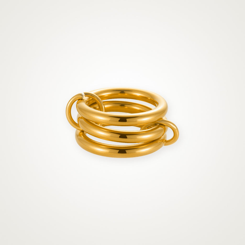 Anillo Aros entrelazados dorado