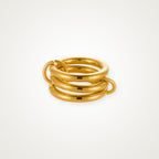 Anillo Aros entrelazados dorado