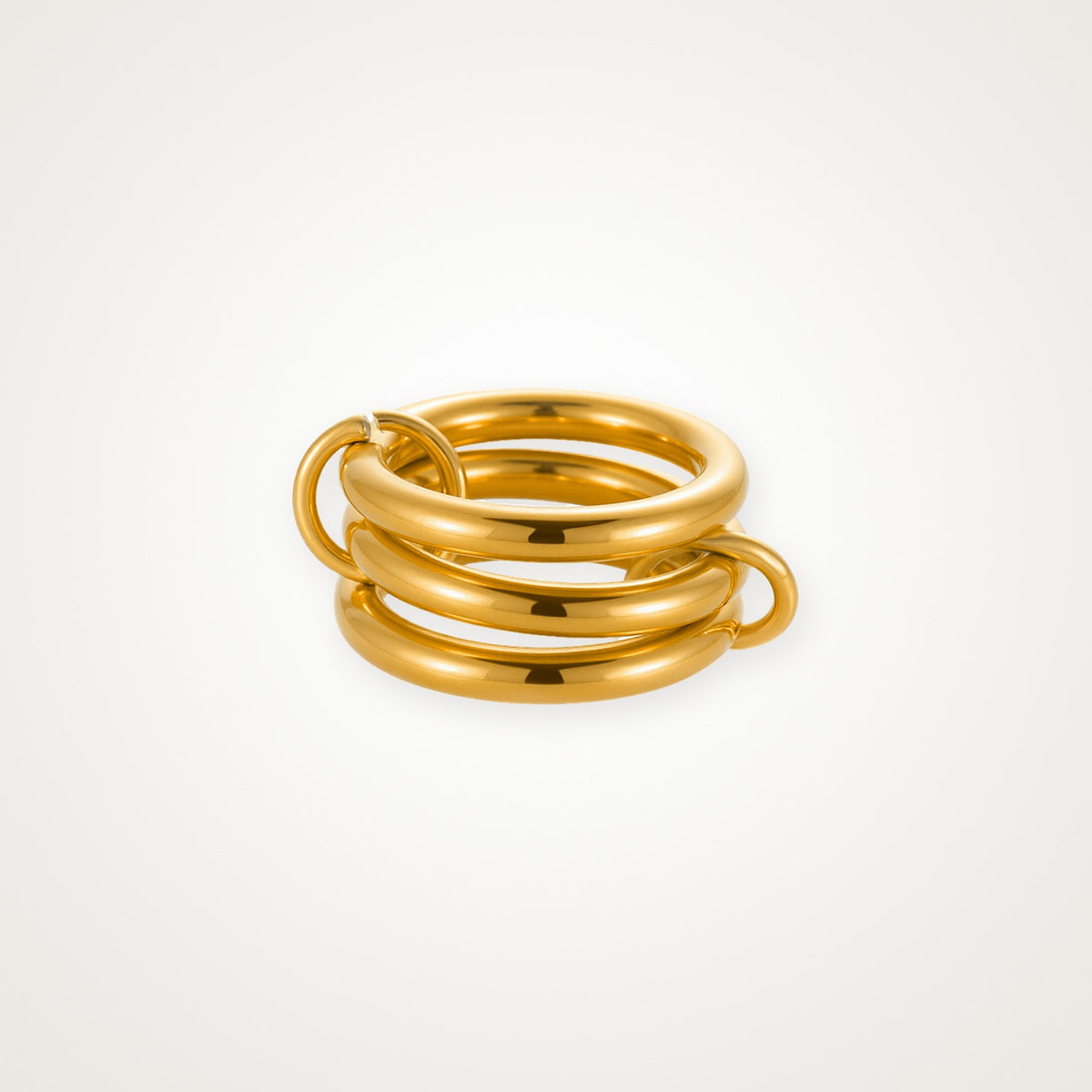 Anillo Aros entrelazados dorado