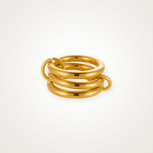 Anillo Aros entrelazados dorado