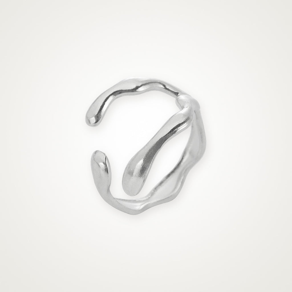Anillo Banda fundida plateado