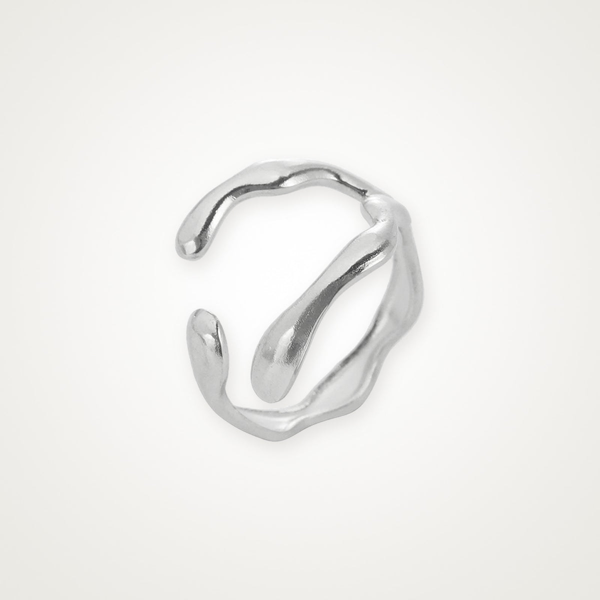 Anillo Banda fundida plateado
