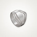 Anillo Banda ondulada plateado