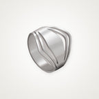 Anillo Banda ondulada plateado