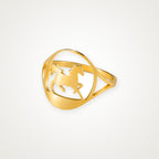 Anillo Caballo en el aro dorado