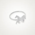 Anillo Caballo galopando plateado