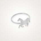 Anillo Caballo galopando plateado