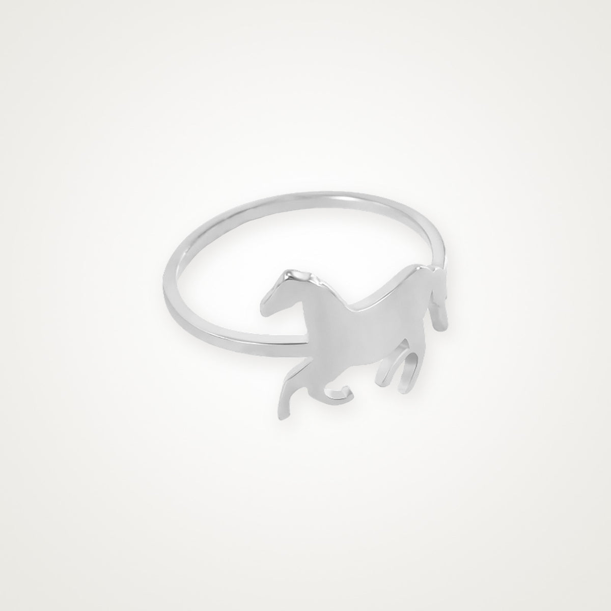 Anillo Caballo galopando plateado