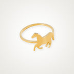 Anillo Caballo galopando dorado