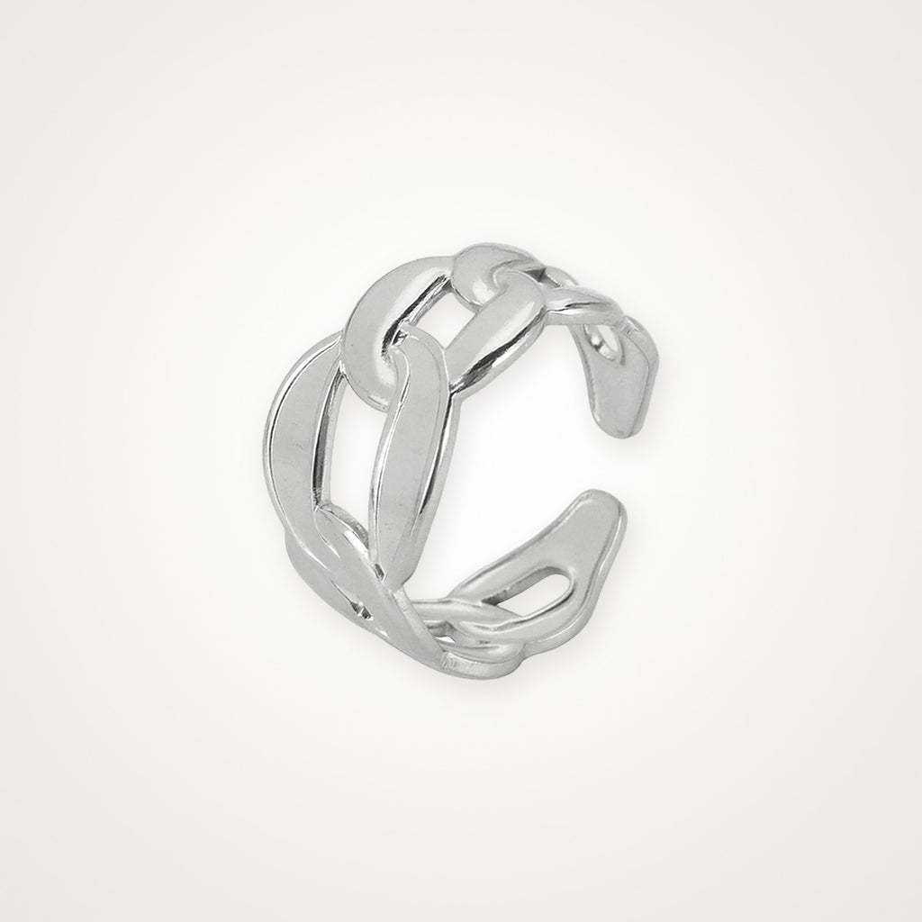 Anillo Cadena gruesa plateado