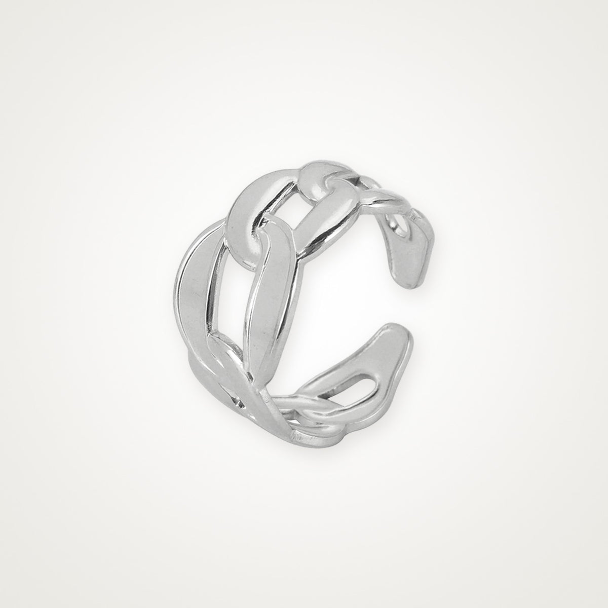 Anillo Cadena gruesa plateado