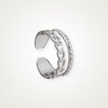Anillo Cadena y banda plateado
