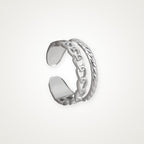 Anillo Cadena y banda plateado
