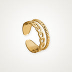 Anillo Cadena y banda dorado