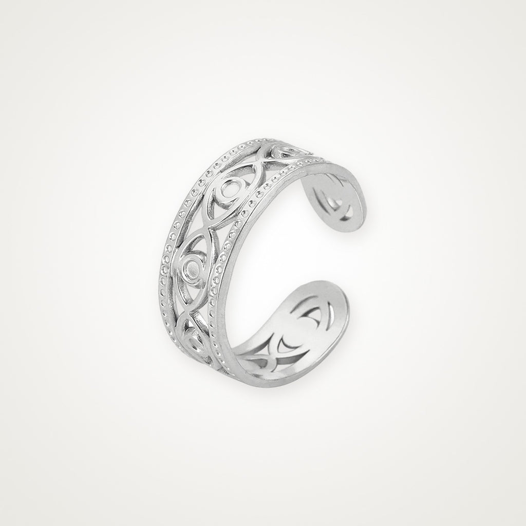 Anillo Calado geométrico plateado