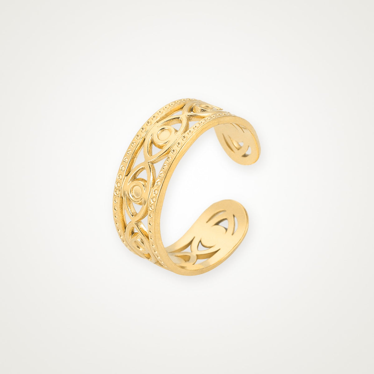 Anillo Calado geométrico dorado